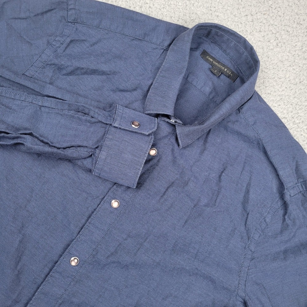 John Varvatos USA Mens Button Down Shirt Long Sleeve Blue Size‎ S